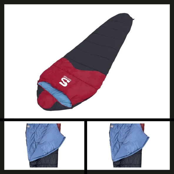 Uyguna-Yakala (ys-535) Savage Peak -35 C Bordo-siyah Uyku Tulumu-TLM.057 ürün görseli 1