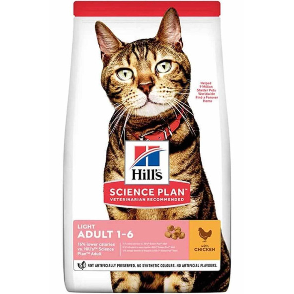 Hills light adult 1,5kg kedi düşük kalorili tavuklu light yetişkin kedi maması ürün görseli 1