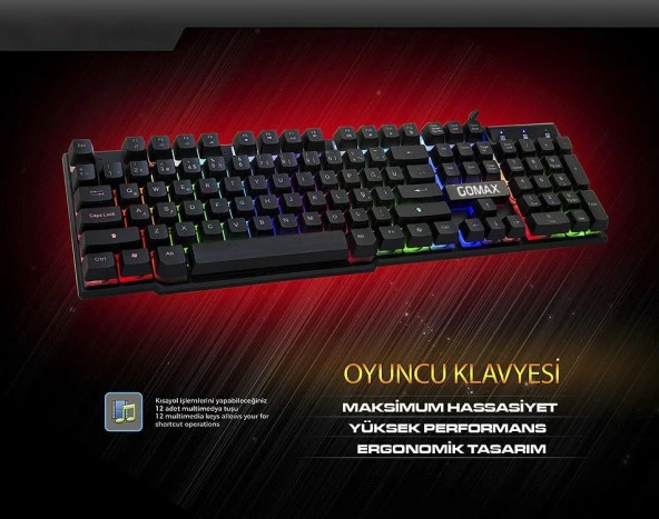 Gomax K2 Rgb Led Işıklı Oyuncu Klavyesi - Resim 3
