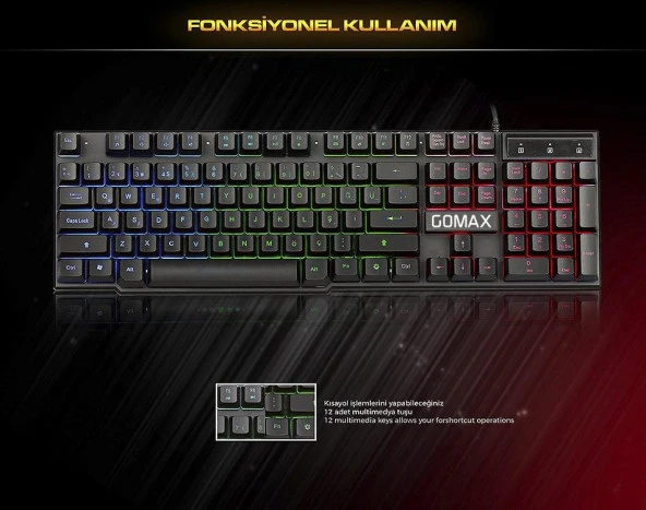 Gomax K2 Rgb Led Işıklı Oyuncu Klavyesi - Resim 5