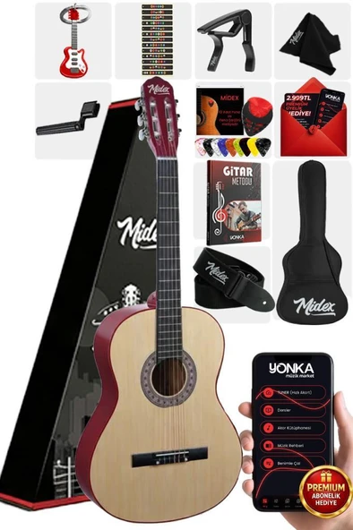 Midex CG-36NT Kaliteli 36 İnç 3/4 Juniur Çocuk Gitarı 8-12 Yaş Arası (Çanta Askı Capo Nota Sticker Pena Metod) ürün görseli 1