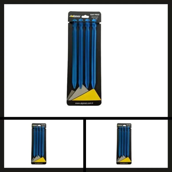 Uyguna-Yakala 18 Cm Mavi 4 Adet Alpinist Alüminyum 6061 Çadır Kazığı-DIR.088 ürün görseli 1