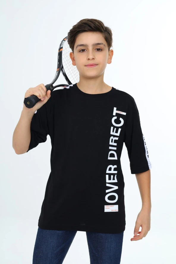 Erkek Çocuk Kol Şerit Garnili T-Shirt 9-14 Yaş Lx7063 ürün görseli 1