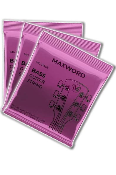 Maxword GT-Bass-3X Kaliteli Bas Gitar Teli 3 Takım Set ürün görseli 1