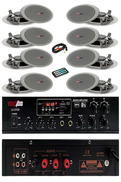 Lastvoice Middle Paket-3 Tavan Hoparlörü ve Anfi Ses Sistemi (ANFİ + 8 HOPARLÖR) ürün görseli 1