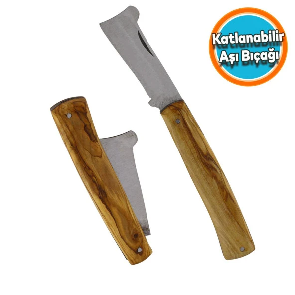 Ahşap Saplı Bıçak Düz Çakı Aşı Bıçağı Profesyonel Çelik Tepeli Uçlu Bağ Ağaç Budama Aşı Çakısı 180 mm ürün görseli 1