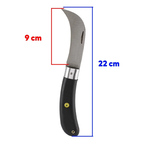 Ergonomik Plastik Saplı Bıçak Çakı Aşı Bıçağı Profesyonel Çelik Eğri Uçlu Bağ Ağaç Budama Aşı Çakısı 220 mm ürün görseli 1