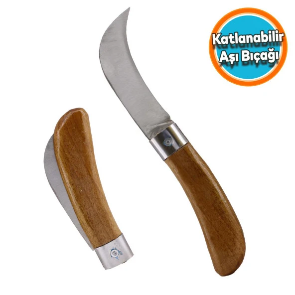Ergonomik Plastik Saplı Bıçak Çakı Aşı Bıçağı Profesyonel Çelik Eğri Uçlu Bağ Ağaç Budama Aşı Çakısı 220 mm ürün görseli 1