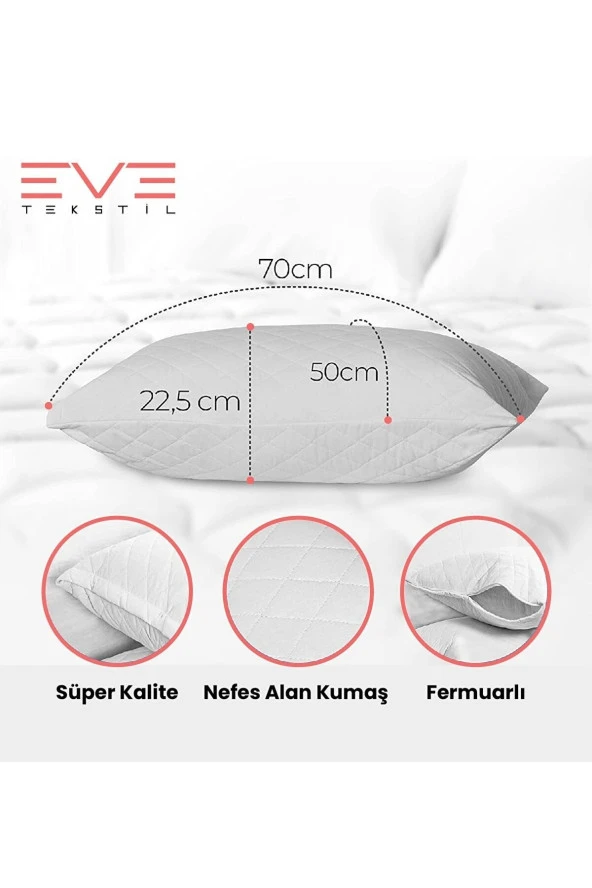 Eve Tekstil 10 Adet Diamond Kalite Kapitone Yastık 50x70 Cm 800 gr ürün görseli 1
