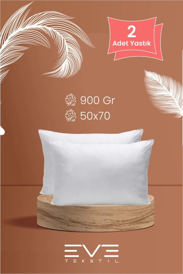 Eve Tekstil 2 Adet Roll Pack Microfiber Silikon Yastık 50x70 900 gr ürün görseli 1