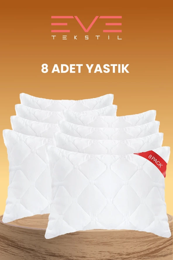 Eve Tekstil 8 Adet Diamond Plus Kapitone Yastık 50x70 Cm 800 gr ürün görseli 1