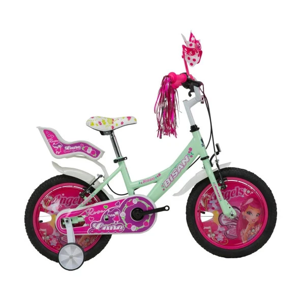 Bisan Rose Kız Çocuk Bisikleti 26Cm V 16 Jant Mint Yeşil Pembe ürün görseli 1
