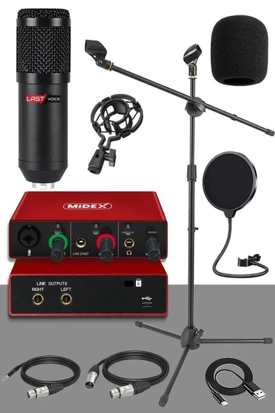 Midex GLX Paket-1 Ekonomik Home Stüdyo Ekipmanları Kayıt Seti ürün görseli 1