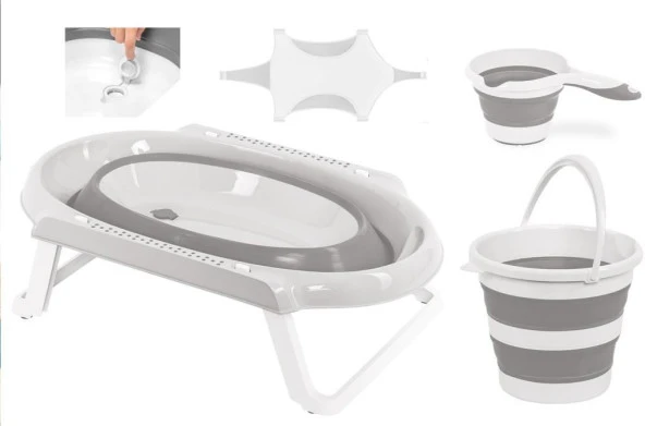 TommyBabay Katlanır Küvet Seti 4 lü Set Banyo Seti ürün görseli 1