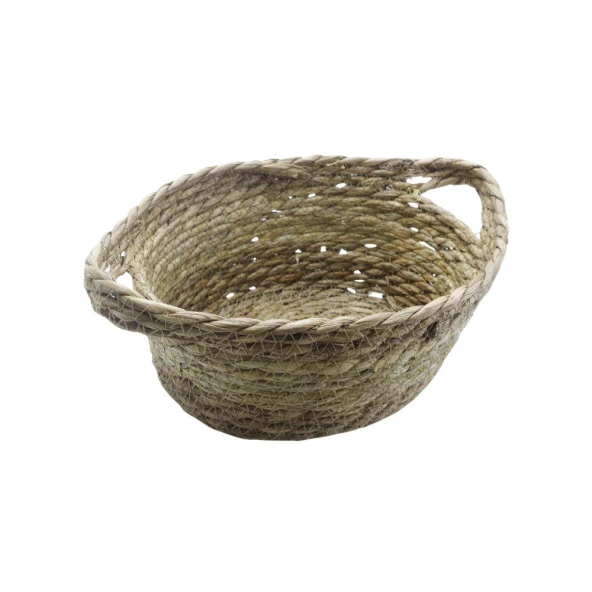 T.Concept Çok Amaçlı Yassı Rattan Hasır Sepet Küçük Boy ürün görseli 1
