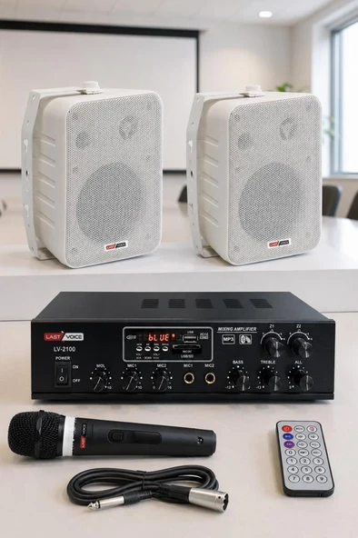 Lastvoice Soft Paket-1 Hoparlör Anfi Mikrofon Mağaza Ses Sistemi Seti ürün görseli 1