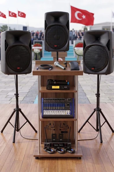 Lastvoice School Paket-3 Okul Tören Ses Sistemi Full Set (Hoparlör Anfi Mikrofon Stand) ürün görseli 1
