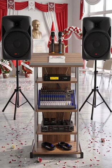 Lastvoice School Paket-2 Okul Tören Ses Sistemi Full Set (Hoparlör Anfi Mikrofon Stand) ürün görseli 1