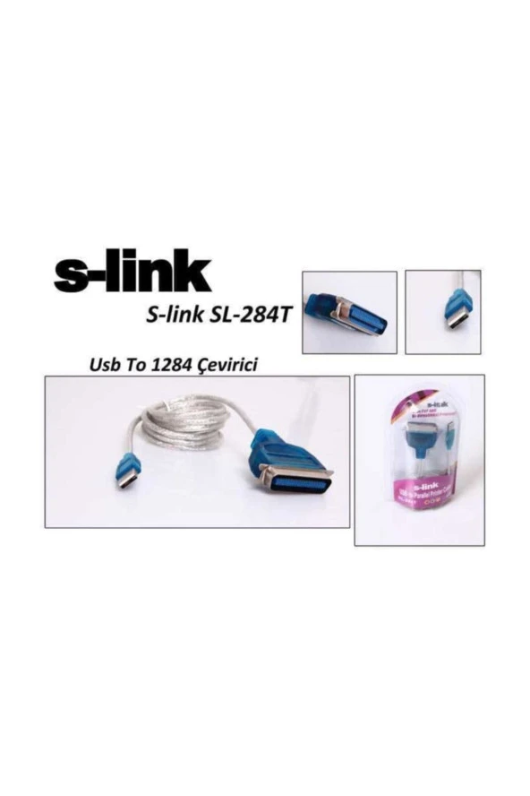 S-LINK SL-284T USB TO IEEE1284 PARALEL YAZICI ÇEVİRİCİ ürün görseli 1