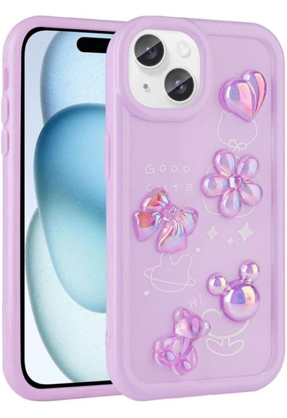 iPhone 13 Uyumlu Kılıf Kabartma Figürlü Parlak Toys Silikon Kapak ürün görseli 1