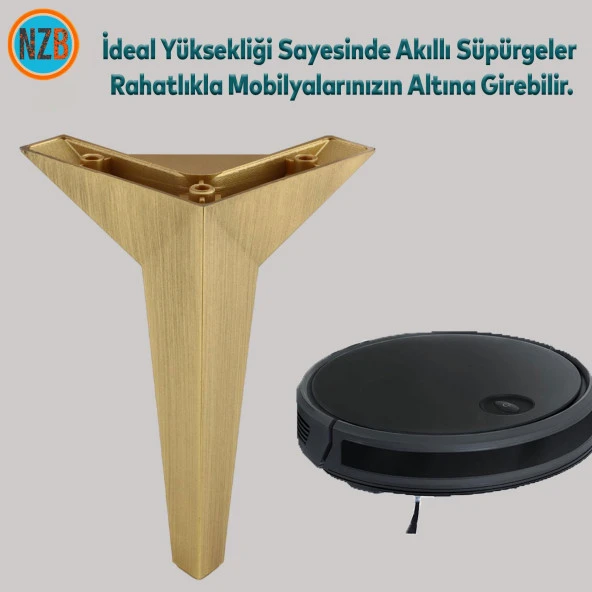 Mobilya Kanepe Sehpa TV Ünitesi Baza Koltuk Ayağı Çekyat Renk Sarı Eskitme 15 cm Ayak ürün görseli 1