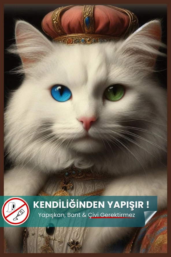 Van Kedisi Poster, Yüksek Çözünürlüklü Statik Akıllı Kağıt Poster, Van Kedisi, Yapay Zeka Tasarım ürün görseli 1