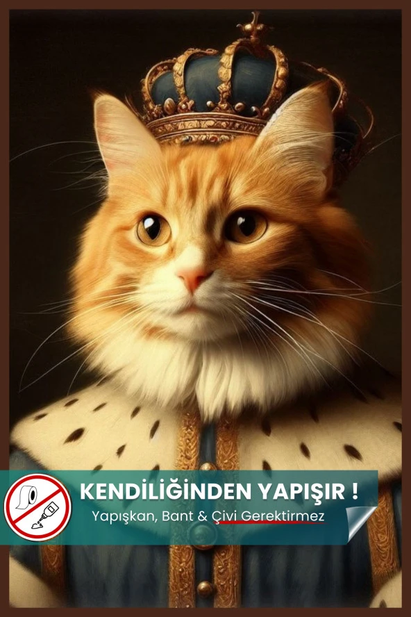 Kral Kedi Posteri, Kral Kedi Posteri, Yüksek Çözünürlüklü Akıllı Kağıt Poster, Yapay Zeka Tasarım ürün görseli 1
