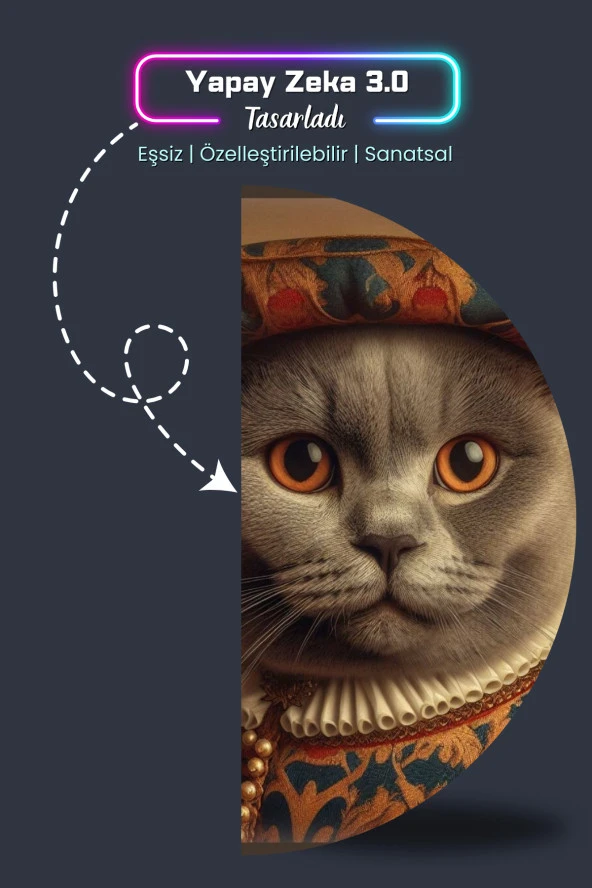 Scottish Fold Kedi Posteri, Scottish Kedi Posteri, Akıllı Kağıt Premium Poster, Yapay Zeka Tasarım ürün görseli 1