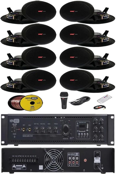 Lastvoice Black Maxx Paket-4 Tavan Hoparlörü ve 6 Bölgeli Anfi Ses Sistemi Paketi (Full Set) ürün görseli 1