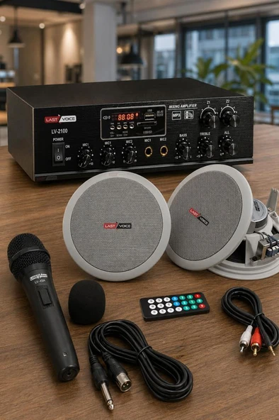 Lastvoice Medium-1 Tavan Hoparlör ve Anfi Ses Sistemi Paketi ürün görseli 1