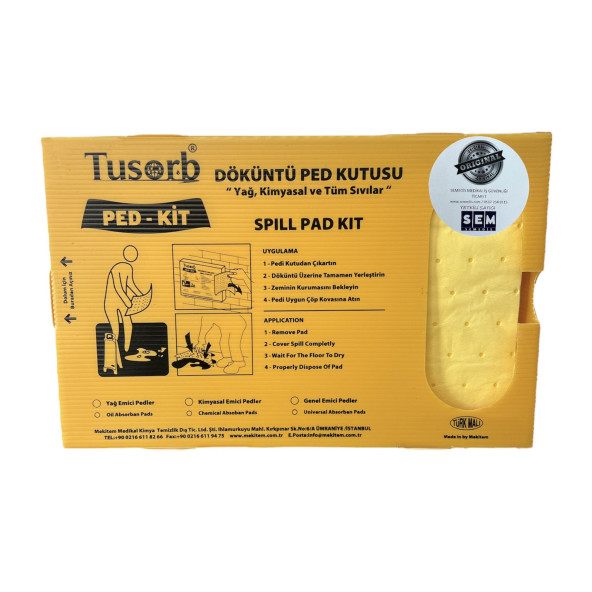 Semedis Döküntü Ped Kutusu Ped-Kit (kimyasal emici) 20'li kutu 40x25cm ürün görseli 1