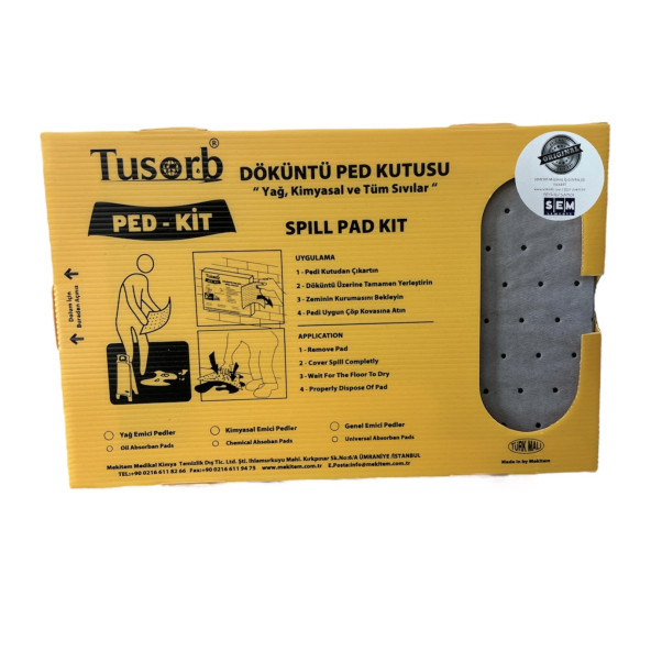 Semedis Döküntü Ped Kutusu Ped-Kit (Genel emici) 20'li kutu 40x25 cm ürün görseli 1