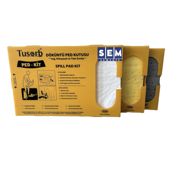 Semedis Döküntü Ped Kutusu Ped-Kit 3 lü Set 40x25 cm ürün görseli 1