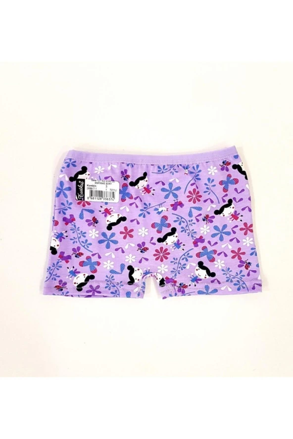 Kız Çocuk 6lı Renkli Desenli Boxer - Resim 2