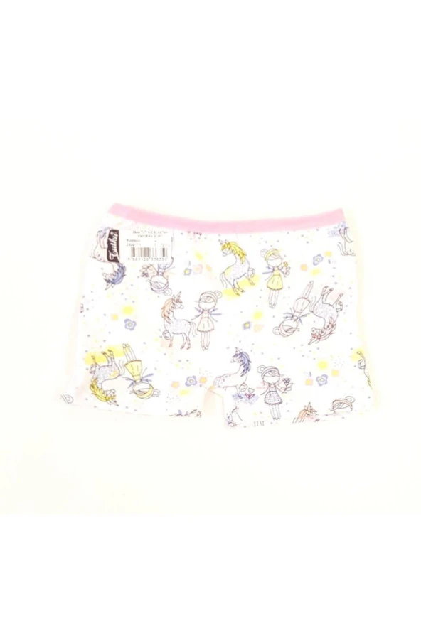 Kız Çocuk 6lı Renkli Desenli Boxer - Resim 5