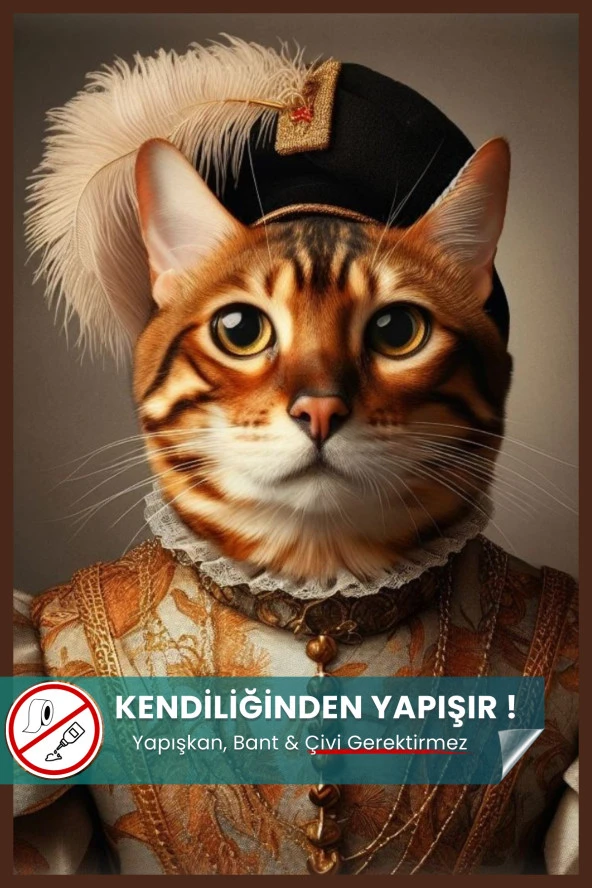 Bengal Kedisi Posteri, Yapışkansız Tutunan Akıllı Kağıt, Premium Baskı Poster (Yapay Zeka Tasarım) ürün görseli 1