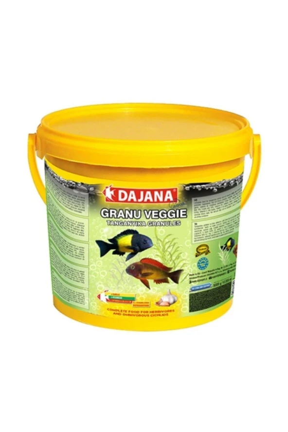 Dajana Sarımsaklı Balık Yemi Granu Veggie Garlic  Kova 10 tl 5 kg ürün görseli 1