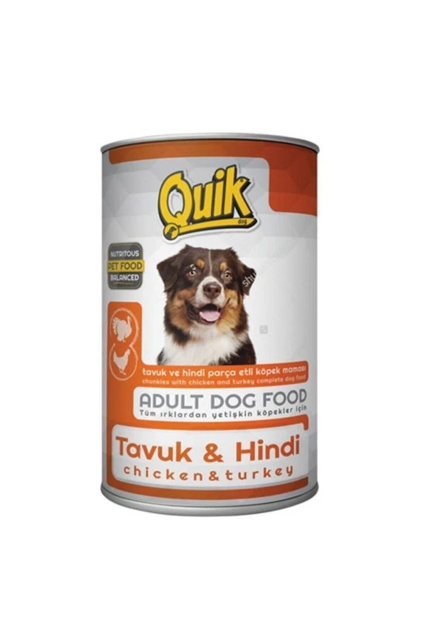 Quik Tavuk Ve Hindili Konserve Köpek Maması 415gr ürün görseli 1