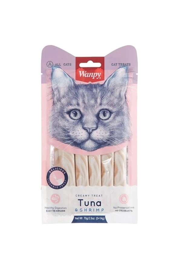 Wanpy Ton Balığı&karides 5x14 Gr Likit Kedi Ödülü ürün görseli 1