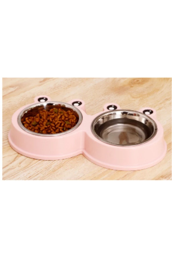 Çelik Tabaklı -Medıum Volmin Petshop Ikili Mama Kabı ürün görseli 1