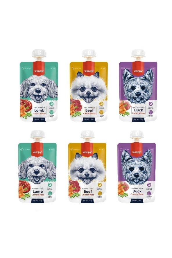 3 Çeşit Karma Taze Köpek Et Ezmesi 90 Gr. X 6 Adet ürün görseli 1