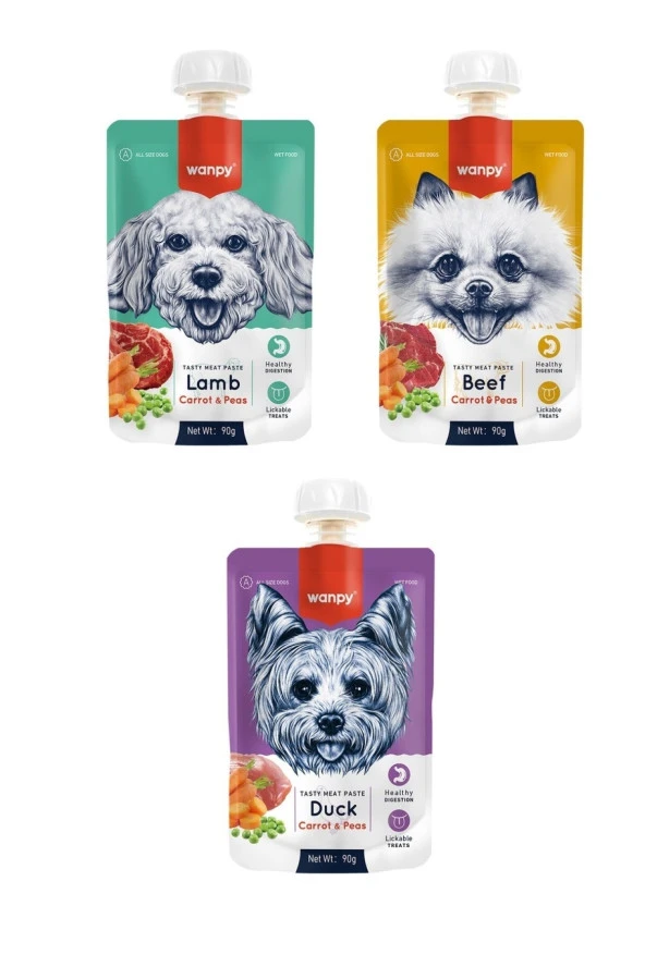 3 Çeşit Karma Taze Köpek Et Ezmesi 90 Gr. X 3 Adet ürün görseli 1
