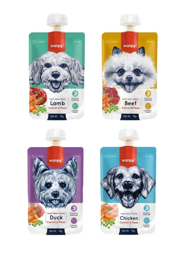 4 Çeşit Karma Taze Köpek Et Ezmesi 90 Gr. X 4 Adet ürün görseli 1