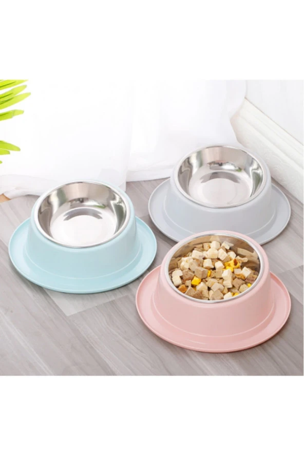 Kopya - Çelik Tabaklı Kedi Köpek Mama Su Kabı 14-22 Cm ürün görseli 1