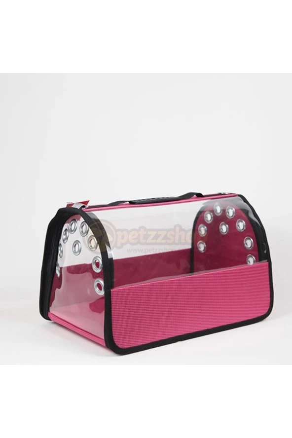 Şeffaf Flybag Pet Taşıma Çantası Pembe 26x43x27h Cm ürün görseli 1