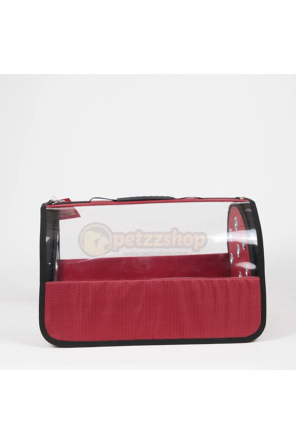 Şeffaf Flybag Pet Taşıma Çantası Kırmızı 26x43x27h Cm ürün görseli 1