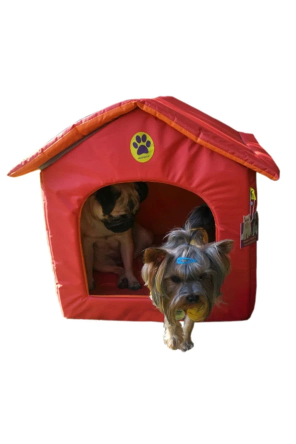 Kedi Ve Köpek Yatağı Kulübesi Kırmızı ürün görseli 1