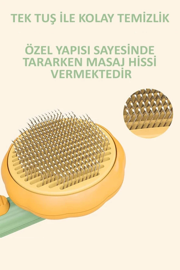 Otomatik Temizlenen Tuşlu Evcil Hayvan Tarağı - Resim 4
