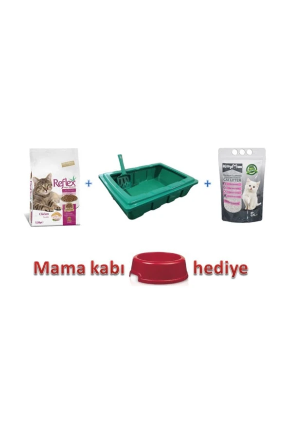 Reflex Tavuk 1,5 Kg+kedi Tuvaleti + 5 Litre Kitty Max Kedi Kumu ürün görseli 1