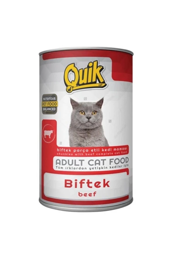 Quik Kedi 415 Gr Biftekli Konserve ürün görseli 1